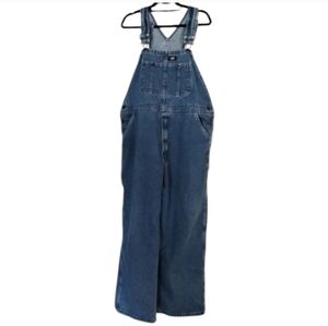 Vintage Dickies Men's Blue Denim Overalls Size 36x30 Relaxed Carpenter Work